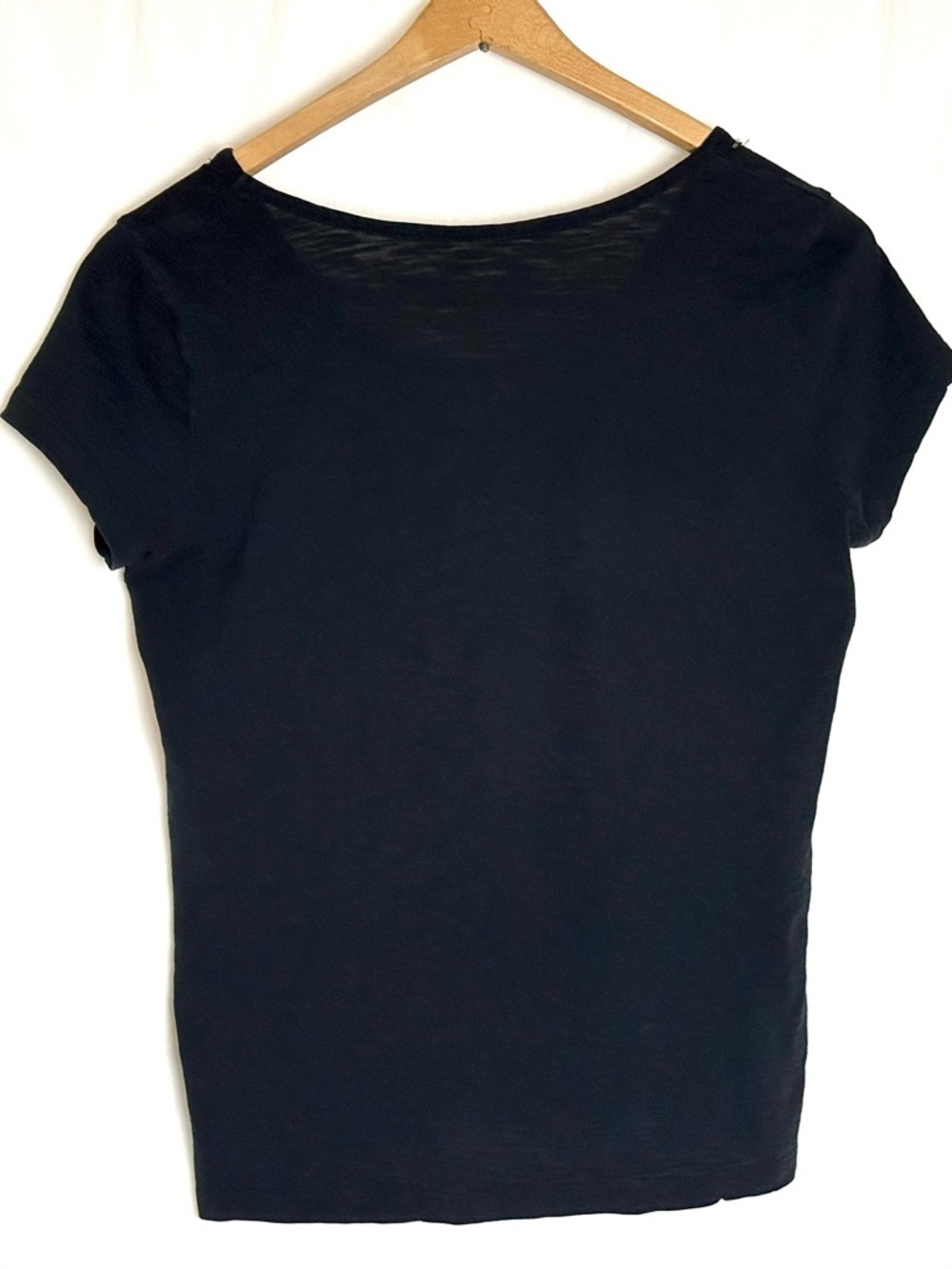 St. John’s Bay Black Sequin Embellished Top Medium Petite 100% Cotton - Picture 2 of 4